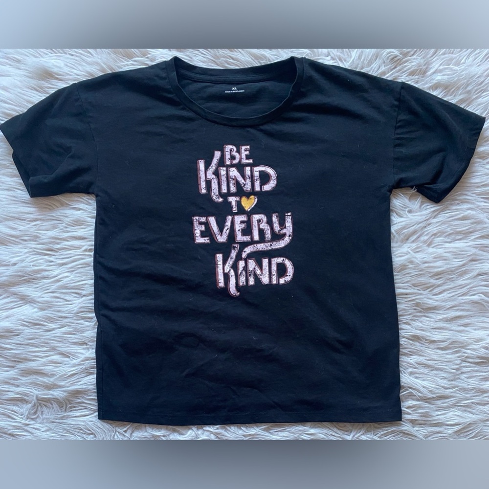 Youth size XL “Be kind to every kind” shirt”.